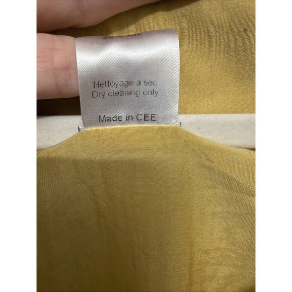 Kim Bernardin Paris Mustard V-Neck Tunic Top Silk Cotton Blend Size XL - Picture 10 of 10